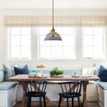 7in small bedside light ceramic pendant fixture gold blue hanging lamp
