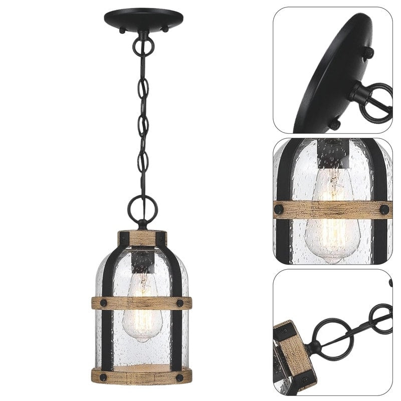 Adjustable chain entryway lights black hanging light wood, metal pendant light