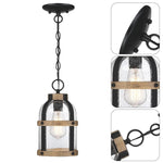 Adjustable chain entryway lights black hanging light wood, metal pendant light