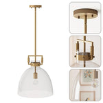 Adjustable kitchen pendants brass/clear vintage pendant lamps metal pendant light