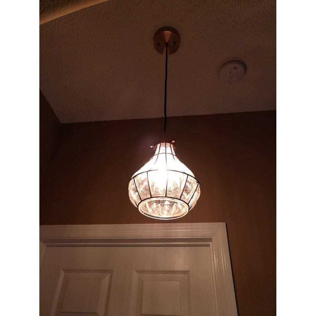 Antique copper cracked glass vintage industrial ceiling lamp light