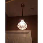 Antique copper cracked glass vintage industrial ceiling lamp light