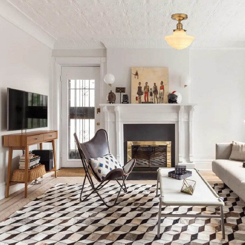 Antique hallway lighting gold bedroom lighting glass, metal ceiling light