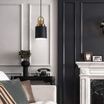 Cylinder pendant light fixture black industrial hanging light