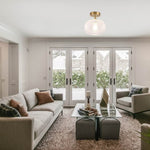 Farmhouse ceiling lighting gold light fixture glass, metal hallway lighting