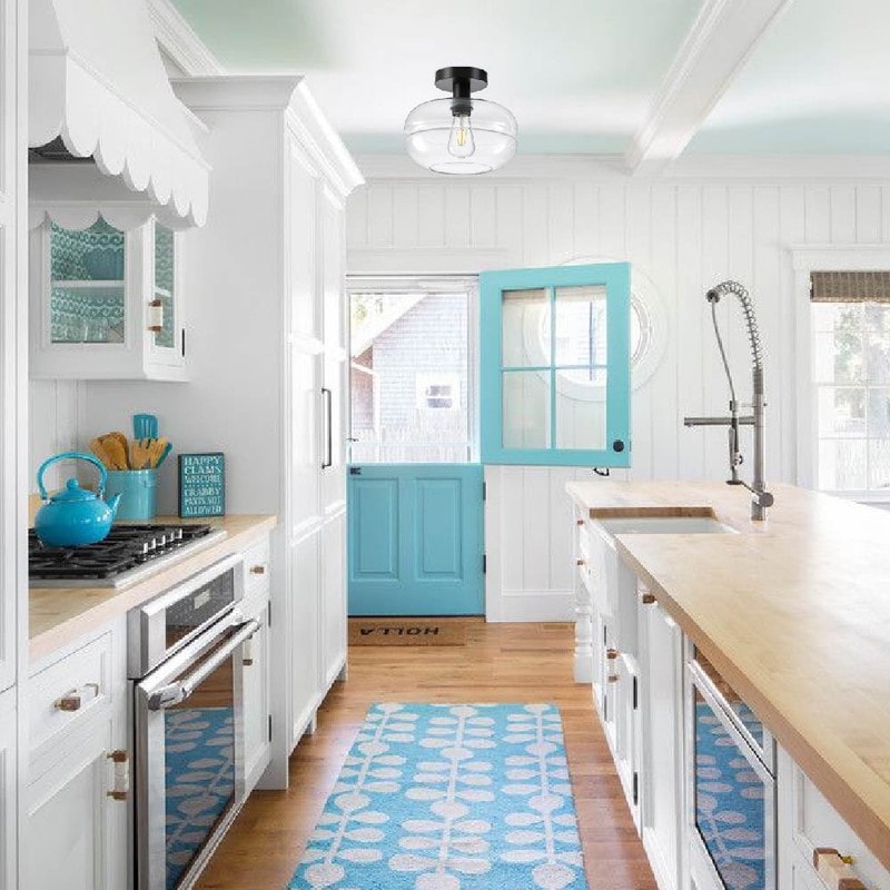 Farmhouse light fixture Black Ceiling Light Aluminum, Glass, Ceramic Fixture light