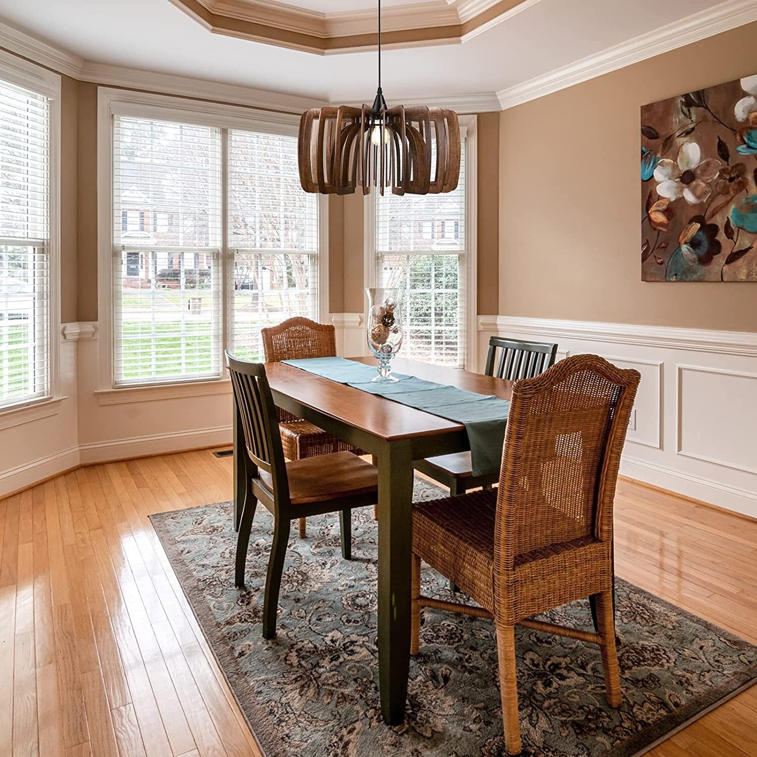 Farmhouse pendant light wood hanging light ceiling chandelier industrial ceiling light fixture