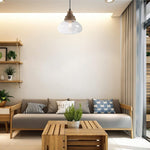 Farmhouse pendant lights matte black hanging lighting wood, glass and metal island lights