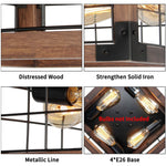 Farmhouse vintage ceiling lamp wood black flush mount light