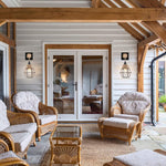 Farmhouse wall sconce black rust cage wall light fixture