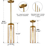 Gold glass pendant lights modern hanging light fixture