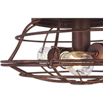 Industrial barnwood ceiling fan with lights LED dimmable kits with cage and remote control