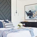 Industrial glass pendant light black kitchen hanging light