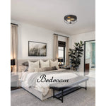 Industrial light fixtures ceiling 2 light glass flush mount