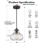 Industrial pendant lights kitchen island farmhouse glass hanging light