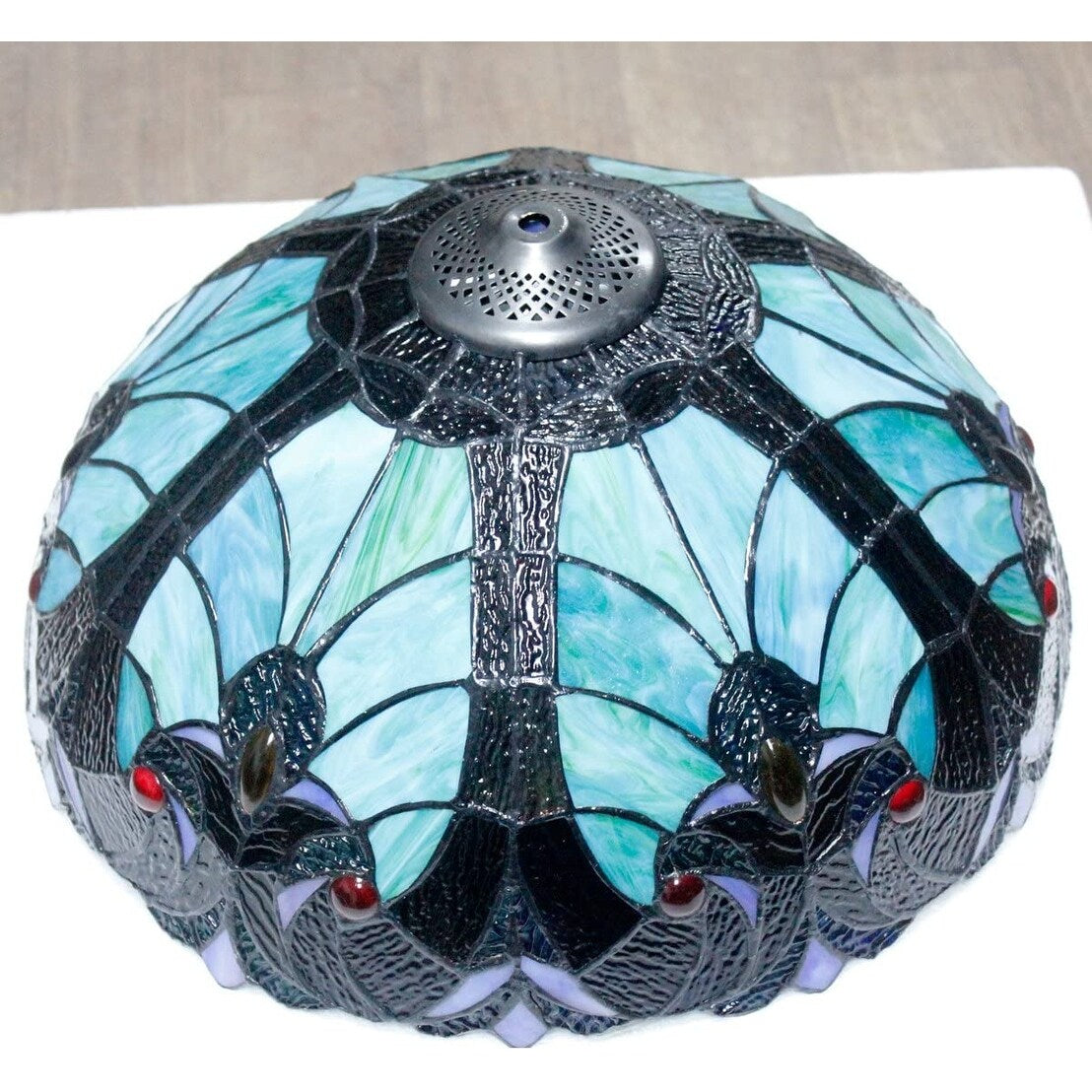 Industrial tiffany ceiling light fixture multi color semi flush mount lamp