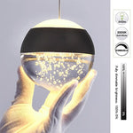 Matt Black globe pendant light Bubble Crystal Ball Kitchen light Mini LED Pendant Lighting Fixture