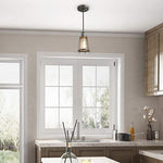 Mini cage island pendant light with rustic silver finish