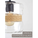Moder pendant light fixture with hammered glass shade industrial black hanging light