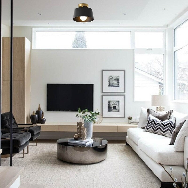 Modern ceiling lighting black flush mount light metal hallway lighting