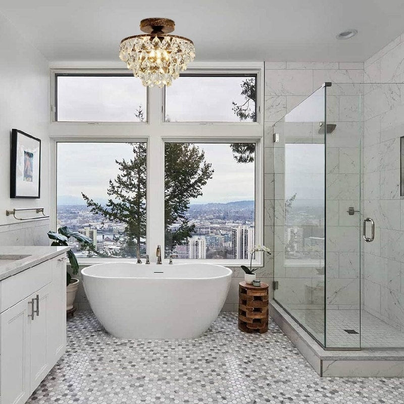 Modern crystal lights bronze chandelier lights metal ceiling light