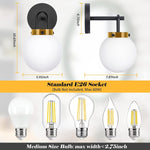 Modern wall sconces set of two black gold wall lighting vanity glass wall sconce light