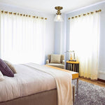 Transitional light fixture gold mount flush light glass ceiling light
