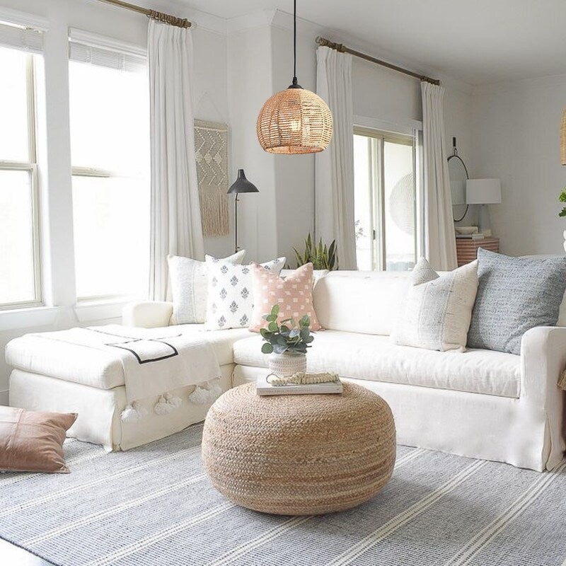 Unique kitchen island light woven fixture light natural pendant light