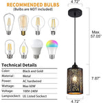 Vintage black pendant light cylinder mini pendant lighting fixture