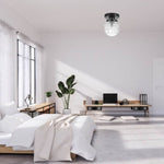 Vintage ceiling light black mount flush light glass, metal hallway lighting