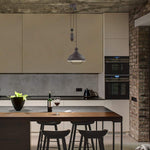 Vintage industrial pulley adjustable pendant light with oil rubbed bronze finish