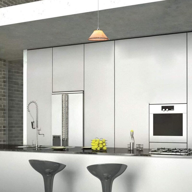 Vintage pendant light brown hangable light fabric island lights