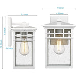 White outdoor wall light fixture rust seeded glass wall mount sconce