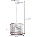 Wood Beaded Chandelier Rust Kitchen Island Pendant Light