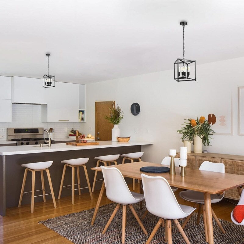 ‎Modern ceiling light black pendant lantern light metal kitchen light