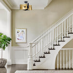 4-Light ceiling light metal flush mount black gold light fixtures