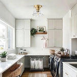 2 Pack small kitchen fixtures glass metal ceiling light gold wall sconces