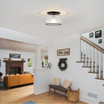 Modern hallway light glass metal light fixture black ceiling light