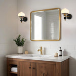 1-Light lamp fixtures metal glass led light black gold wall sconce