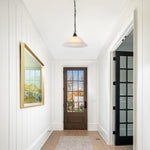 Dimmable plug in lamp glass iron pendant light white black hanging fixture