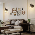 1 Light wall lighting oil-rubbed bronze bathroom sconces glass, metal wall light fixture