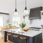 1-pack glass pendant light metal industrial hanging lamp bronze chandelier light