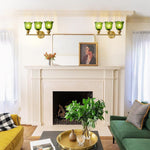 3 Pack green lighting tulip green light fixtures glass wall sconces