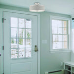3-light lamp fixture alloy steel semi flush mount grey nickel ceiling light