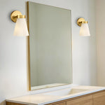1-Light Modern wall sconce glass metal single wall light brushed gold wall lamp