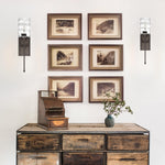 1 Light wall sconce glass iron sconce light dark bronze vanity light