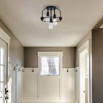 3 Light light fixtures metal semi flush mount black gold ceiling lamp