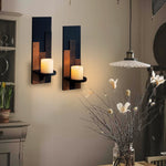 2 Pack wall sconces wooden/Black candle holders wood pillar candle