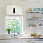 Adjustable black pendant light LED metal industrial kitchen wood