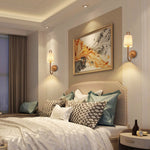 2  Pack wall sconce white wall light fixture fabric, metal, wicker sconce lights